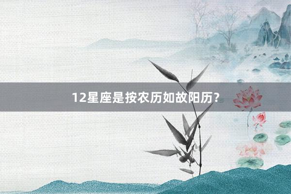 12星座是按农历如故阳历？